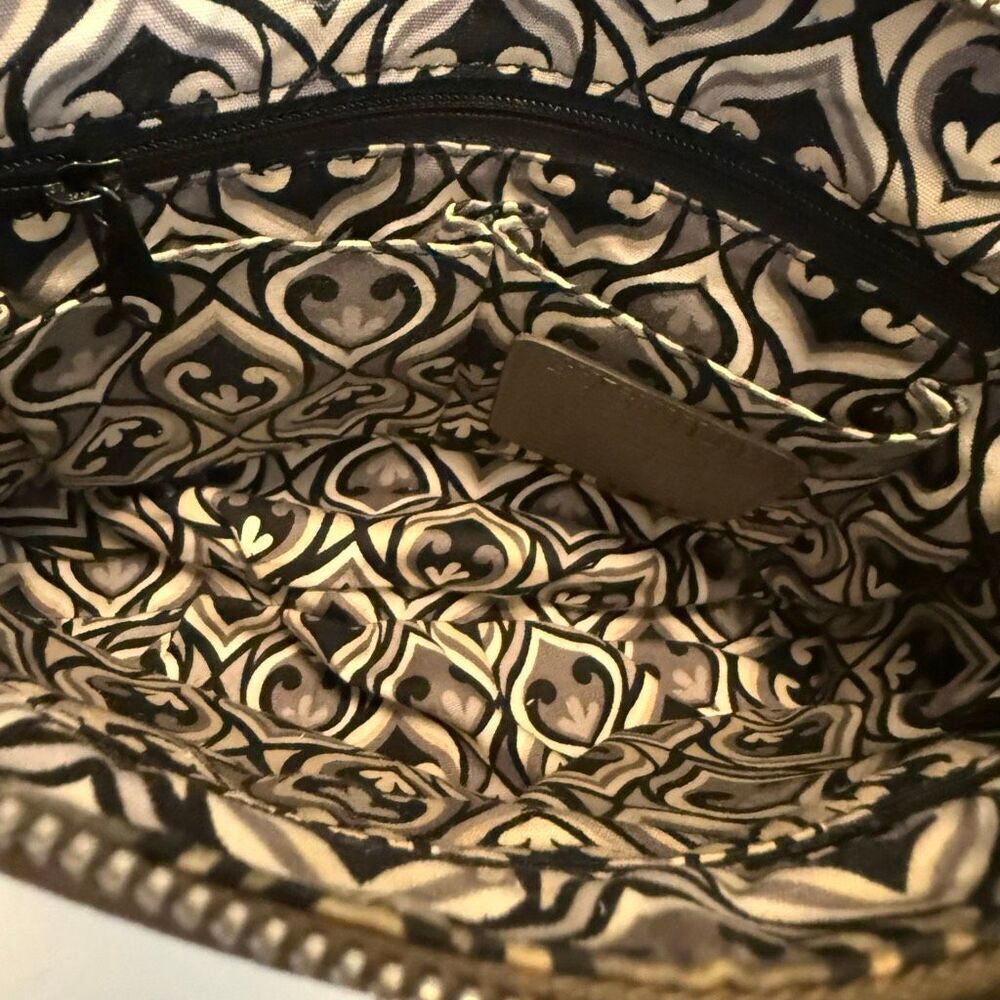 Brighton Zoe Metallic Bronze Crinkle Leather Crossbody Bag - Picture 8 of 16
